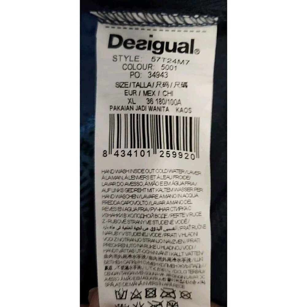 Desigual women's light sweater size M blue multi color floral butterfly - Picture 5 of 7